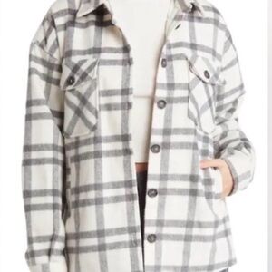Thread & Supply Gray & White Plaid Utility Jacket/Shacket Size XS